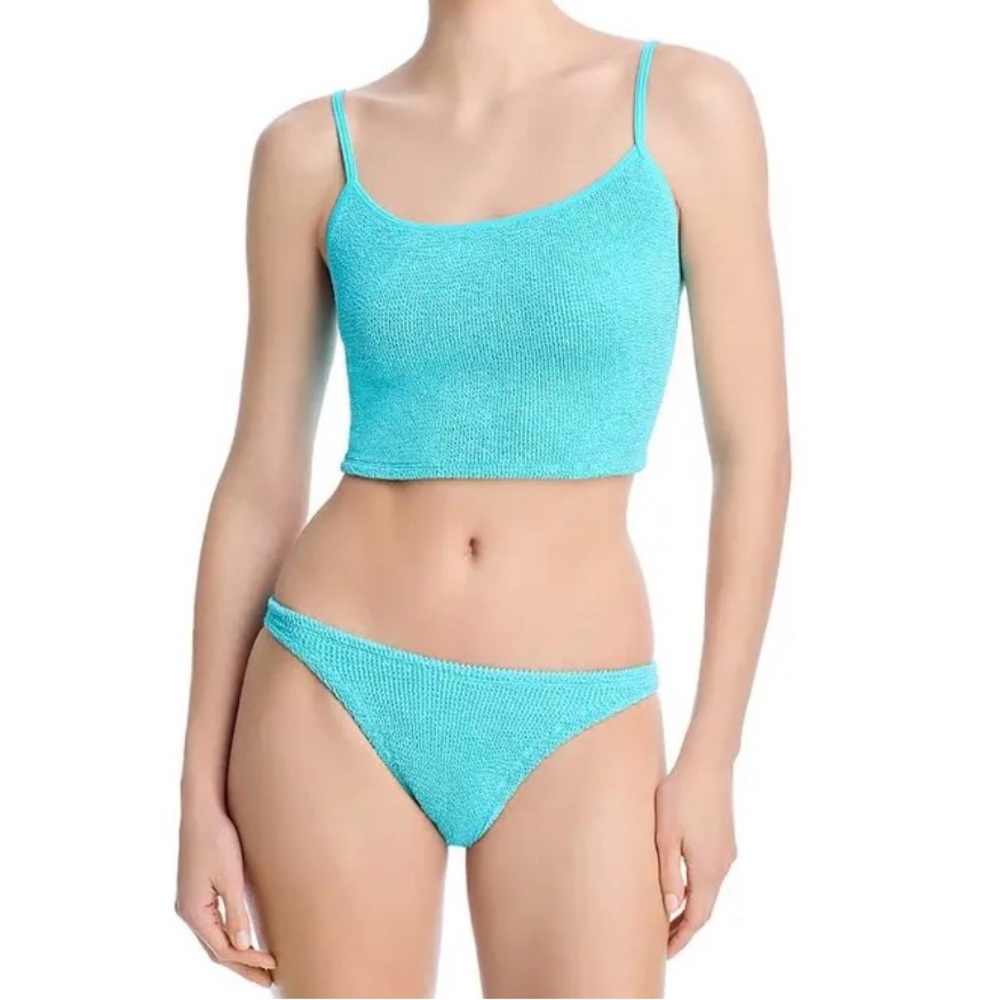 NWT Hunza G longline open back bikini set in aqua